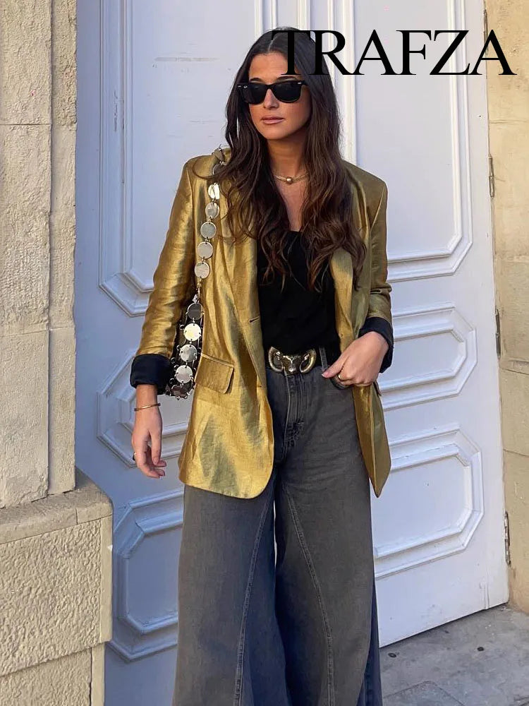 Blazer Valentin - Dourado com Botões para Festa