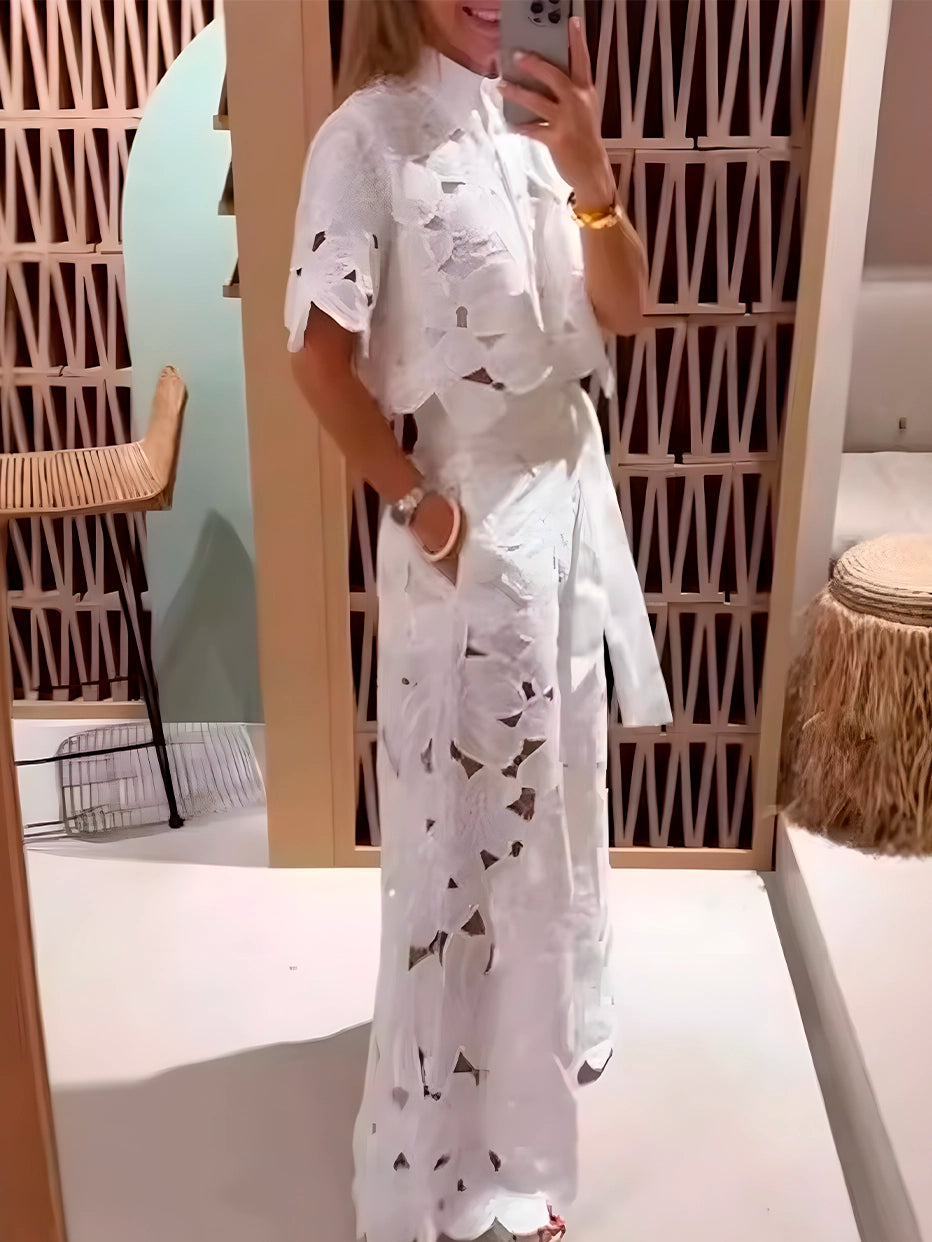 Conjunto Pluzi Calça + Camisa de Renda Leve e Soltinha (Verão 2025)