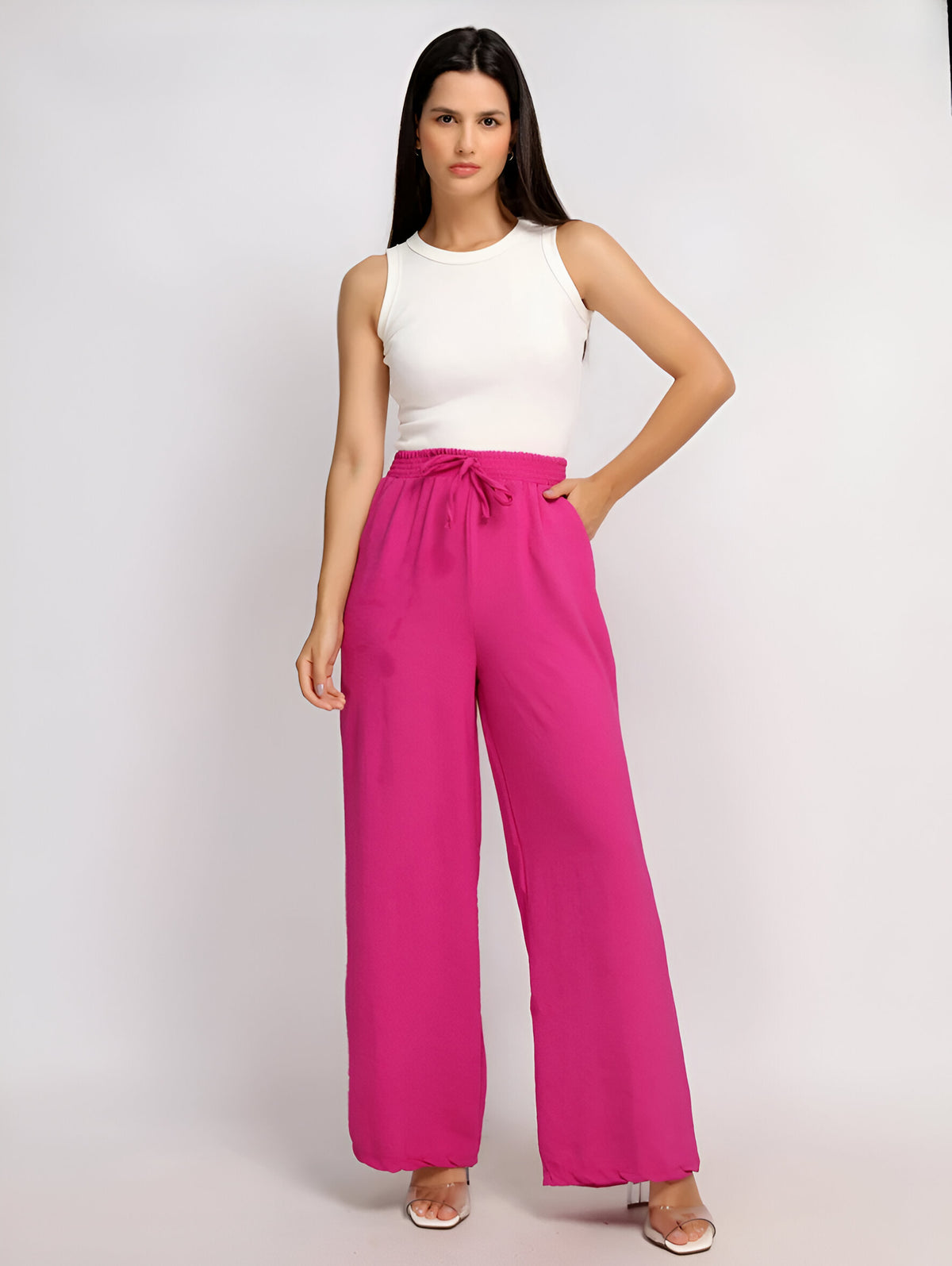 Calça Pantalona Viscolinho Elegante Confortável Miranini